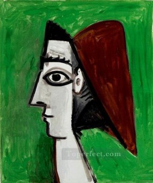 Pablo Picasso Painting - Perfil de rostro femenino cubista de 1960 Pablo Picasso